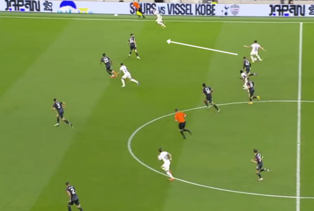 Football players demonstrating passing techniques during a match with proper positioning and ball movement